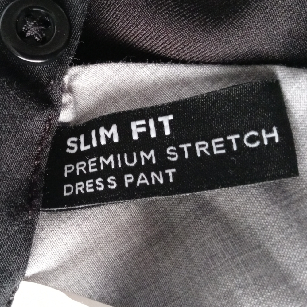 HAGGAR MEN'S PREMIUN STRETCH SLIM FIT DRESS PANTS. SIZE 29 / 30. COLOR BLACK. - Picture 12 of 14